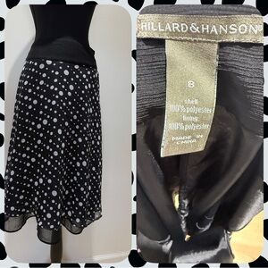 Hillard & Hanson Black and White A-Line Skirt